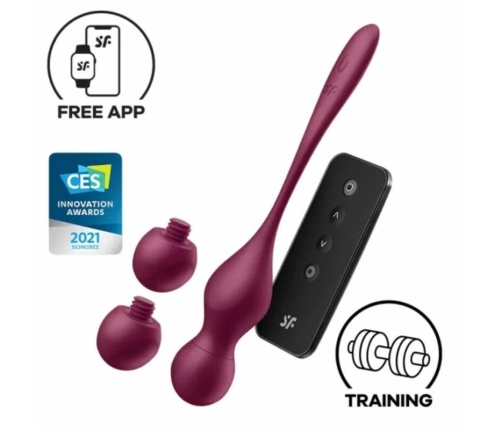 Satisfyer Love Birds Vary Vibrating Exercise Balls Wine Red App-Controlled