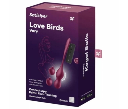 Satisfyer Love Birds Vary Vibrating Exercise Balls Wine Red App-Controlled