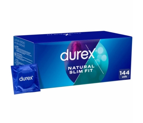 Durex Natural Slim Fit 52mm Condoms 144-Pack - Latex, Lubricated