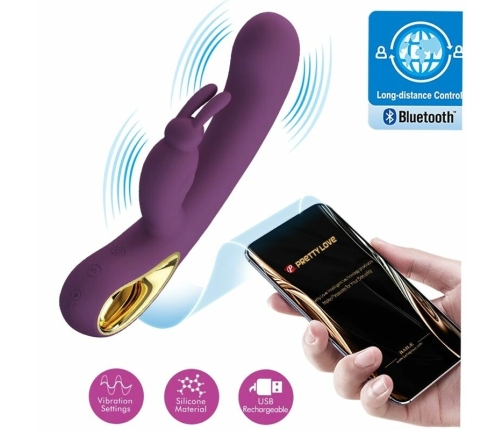 Pretty Love Liam Intimate Dual Motor Silicone Massager Purple App Control