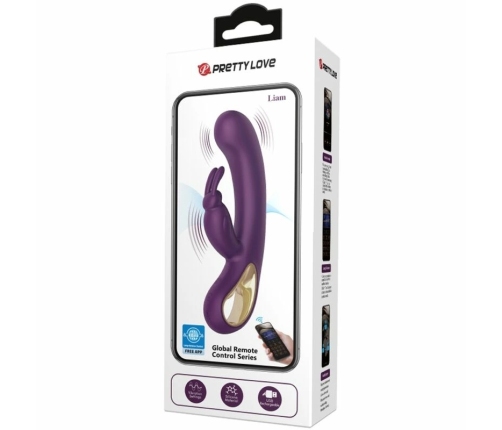 Pretty Love Liam Intimate Dual Motor Silicone Massager Purple App Control