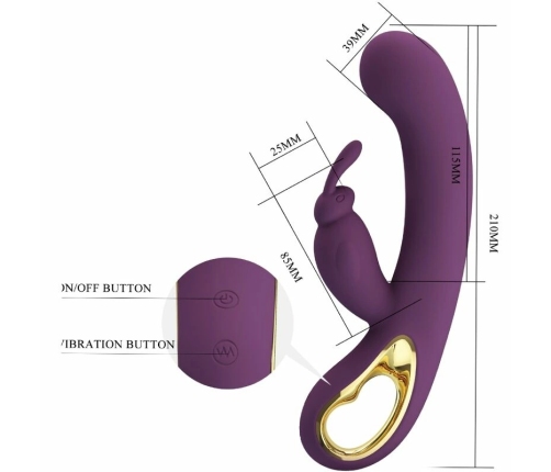 Pretty Love Liam Intimate Dual Motor Silicone Massager Purple App Control