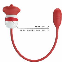 Pretty Love Aliyah Red Dual-Action Oral Simulation Device, USB, Silicone