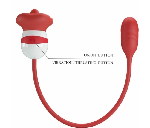 Pretty Love Aliyah Red Dual-Action Oral Simulation Device, USB, Silicone