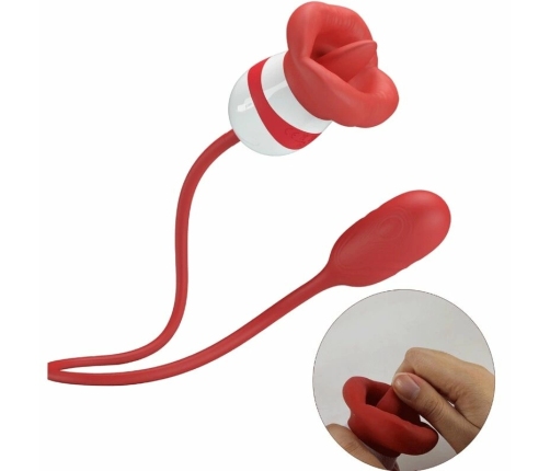 Pretty Love Aliyah Red Dual-Action Oral Simulation Device, USB, Silicone