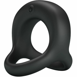 Pretty Love Elliott Black Silicone Vibration Ring with 10 Modes, Waterproof