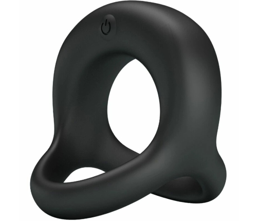 Pretty Love Elliott Black Silicone Vibration Ring with 10 Modes, Waterproof