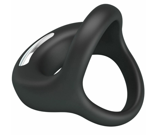 Pretty Love Elliott Black Silicone Vibration Ring with 10 Modes, Waterproof