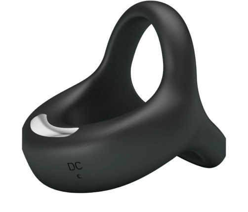 Pretty Love Elliott Black Silicone Vibration Ring with 10 Modes, Waterproof