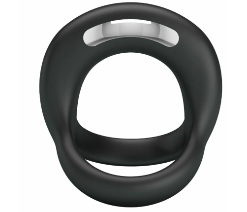 Pretty Love Elliott Black Silicone Vibration Ring with 10 Modes, Waterproof