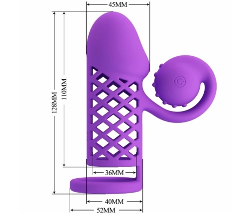 ROMANCE Harden Purple Intimate Extension Sleeve, 10 Modes, Silicone
