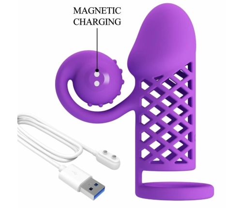 ROMANCE Harden Purple Intimate Extension Sleeve, 10 Modes, Silicone