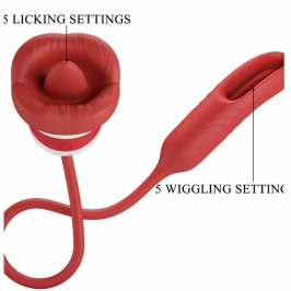 Romance Alyss Red Dual Action Intimate Device with Rose Design, USB
