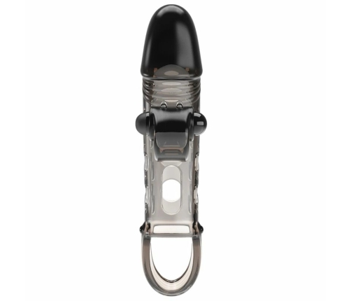 ROMANCE Black Intimate Sleeve with Vibrating Flexible Tip, Adjustable Fit