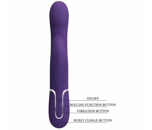 Pretty Love Zalin 4-in-1 Rabbit Vibrator Pearls, Dual Motors, Purple