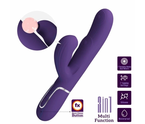 Pretty Love Perlita 3-in-1 Rechargeable Intimate Machine Purple