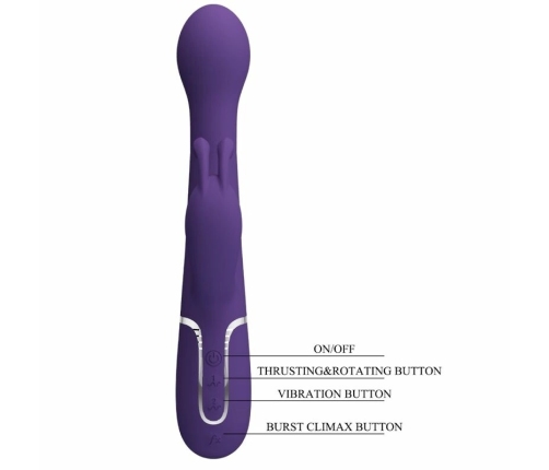 Pretty Love Dejon 3-in-1 Intimate Machine, Dual Motor, Purple, USB