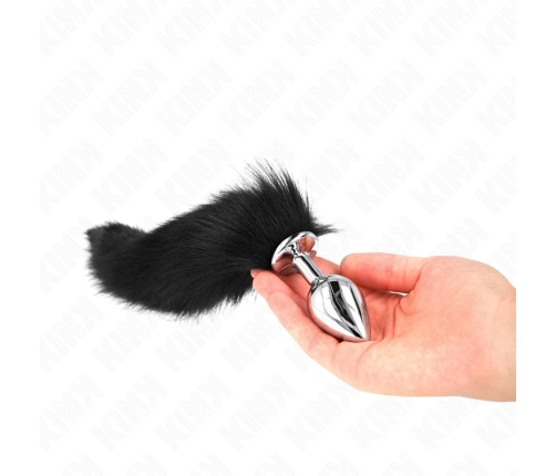 KINK Plug Model M with 40cm Synthetic Black Tail - Silicone, Medium Size