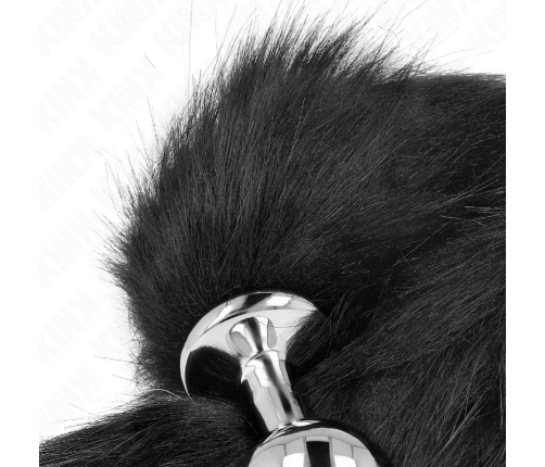 KINK Plug Model M with 40cm Synthetic Black Tail - Silicone, Medium Size