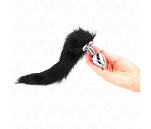 KINK Large Silicone Plug with 40 cm Synthetic Black Tail - 10x4 cm