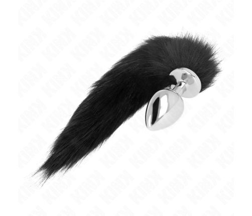 KINK Large Silicone Plug with 40 cm Synthetic Black Tail - 10x4 cm