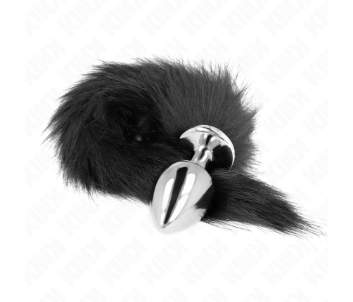 KINK Large Silicone Plug with 40 cm Synthetic Black Tail - 10x4 cm