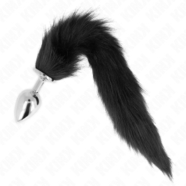 KINK Large Silicone Plug with 40 cm Synthetic Black Tail - 10x4 cm