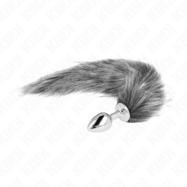 KINK Intimate Plug Model S with 40cm Synthetic Grey Tail, 7x3cm