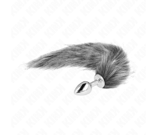 KINK Intimate Plug Model S with 40cm Synthetic Grey Tail, 7x3cm