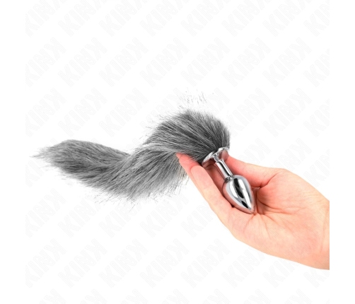 KINK Intimate Plug Model S with 40cm Synthetic Grey Tail, 7x3cm