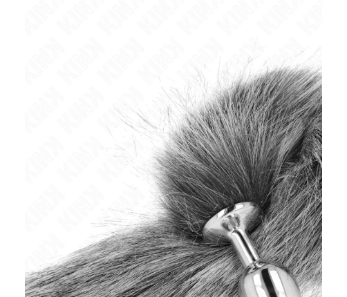 KINK Intimate Plug Model S with 40cm Synthetic Grey Tail, 7x3cm