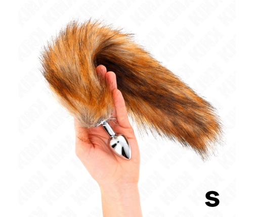 KINK Anal Plug S with 40cm Brown Synthetic Tail - Silicone, Ergonomic Design