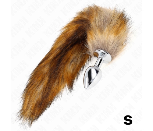 KINK Anal Plug S with 40cm Brown Synthetic Tail - Silicone, Ergonomic Design