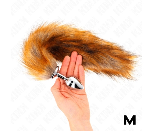 KINK Medium Plug with Synthetic Brown Tail 8x3.5 cm - Fantasy Accessory