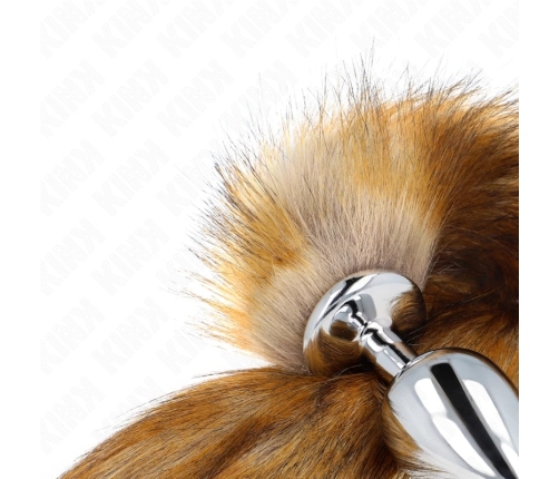 KINK Large Silicone Plug with 40cm Brown Synthetic Tail - 10x4cm