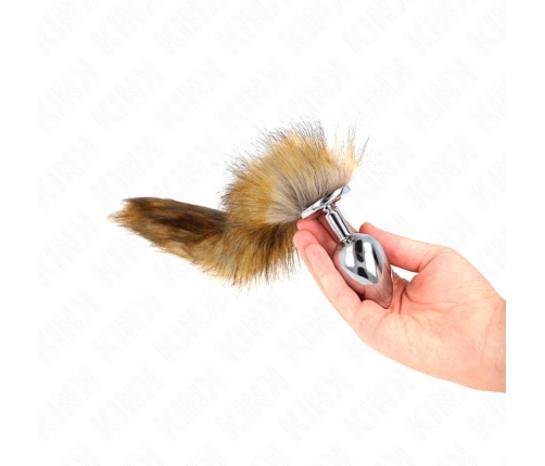 KINK Large Silicone Plug with 40cm Brown Synthetic Tail - 10x4cm