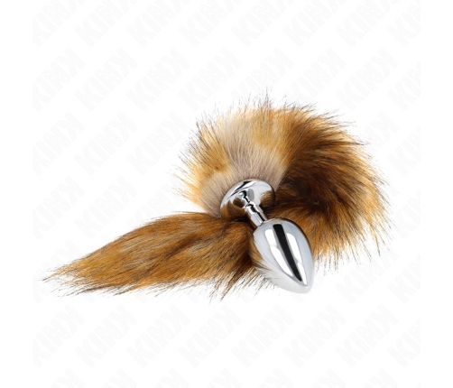 KINK Large Silicone Plug with 40cm Brown Synthetic Tail - 10x4cm