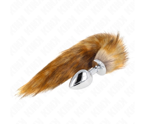 KINK Large Silicone Plug with 40cm Brown Synthetic Tail - 10x4cm