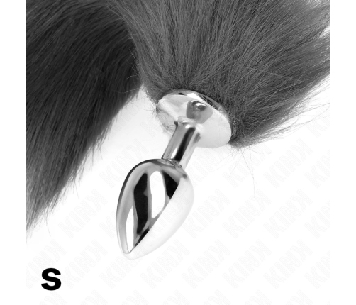 KINK Intimate Plug S Grey & White Synthetic Tail 7x3cm Tail 40cm