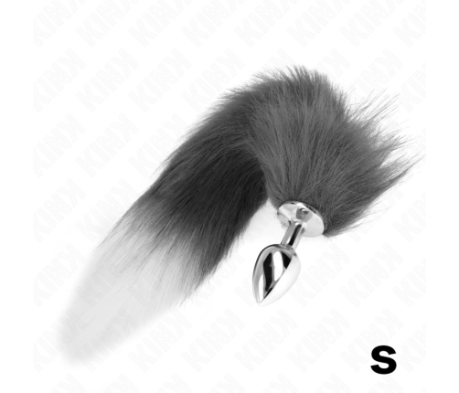KINK Intimate Plug S Grey & White Synthetic Tail 7x3cm Tail 40cm