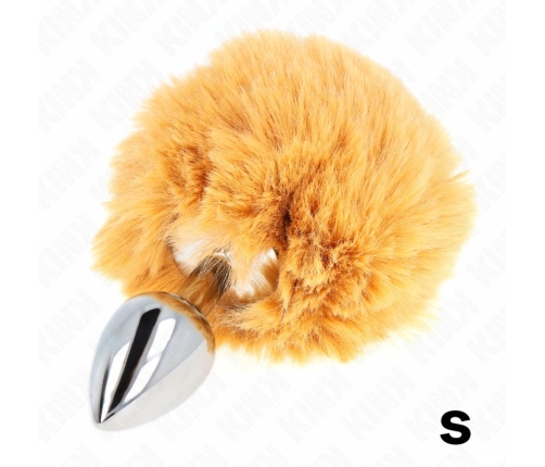 KINK Steel Intimate Plug With Faux Rabbit Tail 7x3cm Beige 8cm Tail