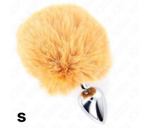 KINK Steel Intimate Plug With Faux Rabbit Tail 7x3cm Beige 8cm Tail