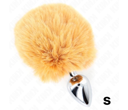 KINK Steel Intimate Plug With Faux Rabbit Tail 7x3cm Beige 8cm Tail