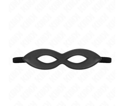 KINK Eye Mask Model 2 with Mini Rivets, Black Vegan Leather, 20.5x5.5 cm