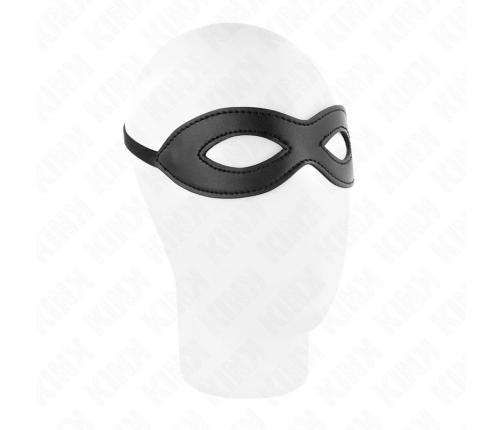 KINK Eye Mask Model 2 with Mini Rivets, Black Vegan Leather, 20.5x5.5 cm