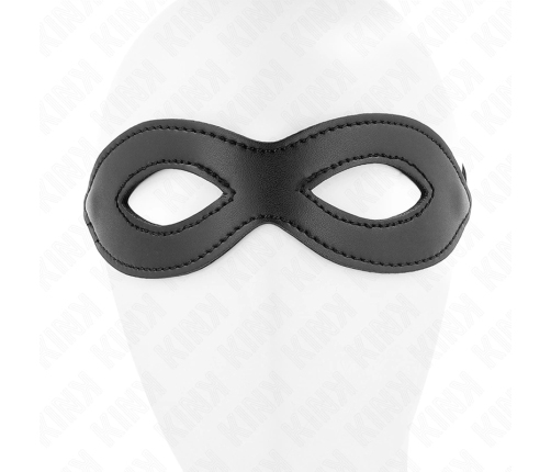 KINK Eye Mask Model 2 with Mini Rivets, Black Vegan Leather, 20.5x5.5 cm