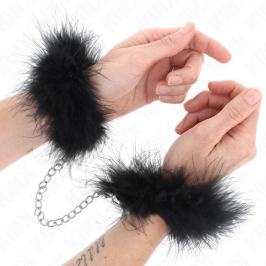 KINK Mini Feather Hand Cuffs - Soft Anatomic Wrist Restraints, Black