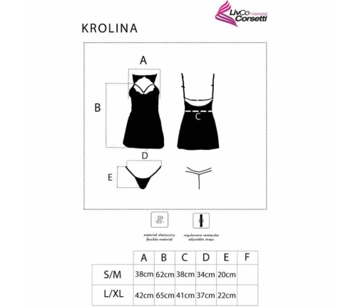 Livco Corsetti Fashion Krolina LC 90734 Black Chemise & Thong Set L/XL