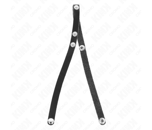 KINK Leather Adjustable Ring with Pressure Closure 39x1 cm Black