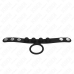 KINK Leather Adjustable Ring 3.5 cm - Pressure Closure, Black, 23x2 cm
